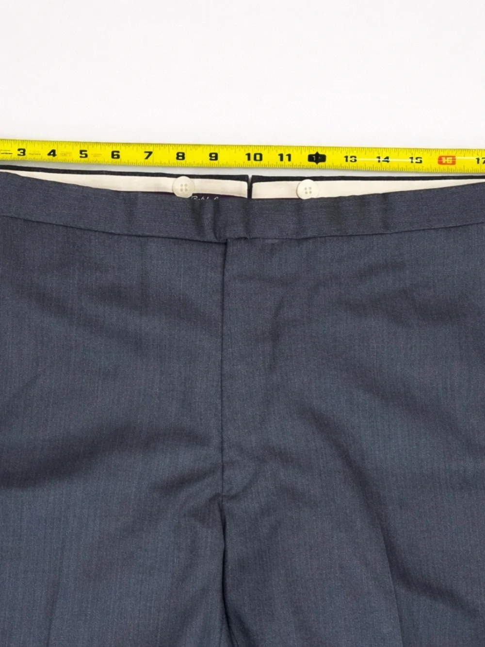 Ralph Lauren Purple Label Men’s Gray Wool Dress Trousers Hand Tailored 39x30 - Picture 4 of 14